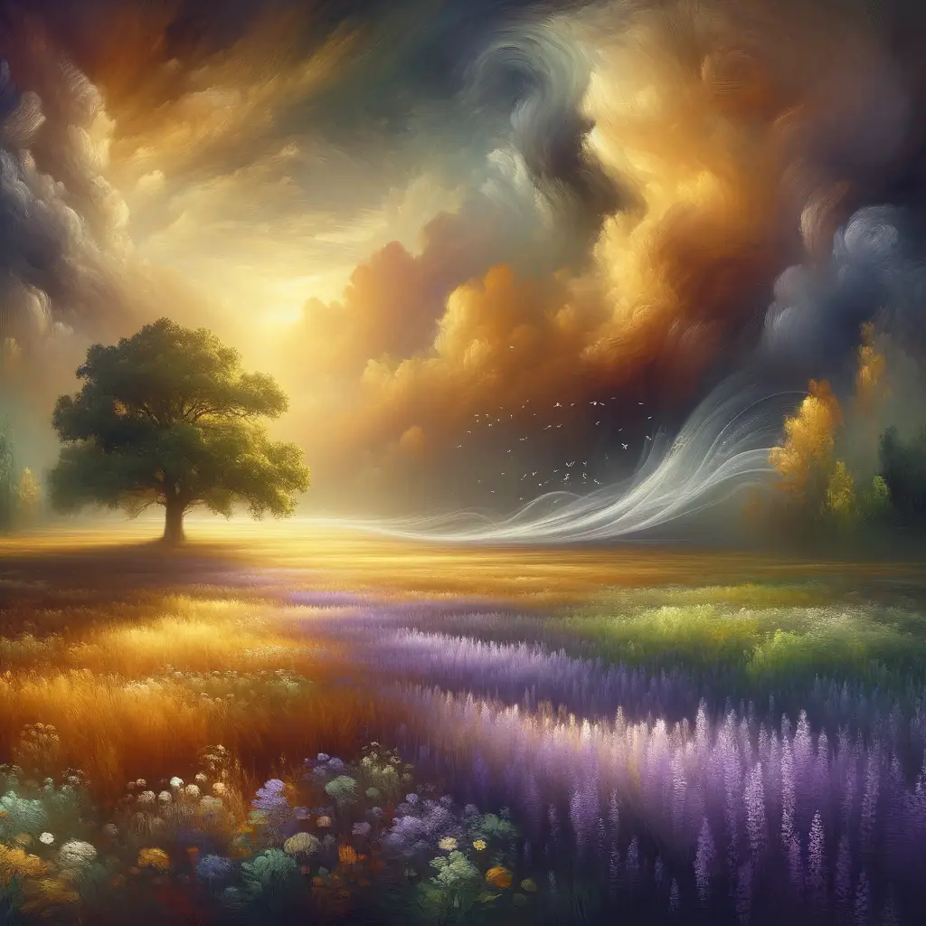 Whispers of Resilience: Solace in Lavender Storm