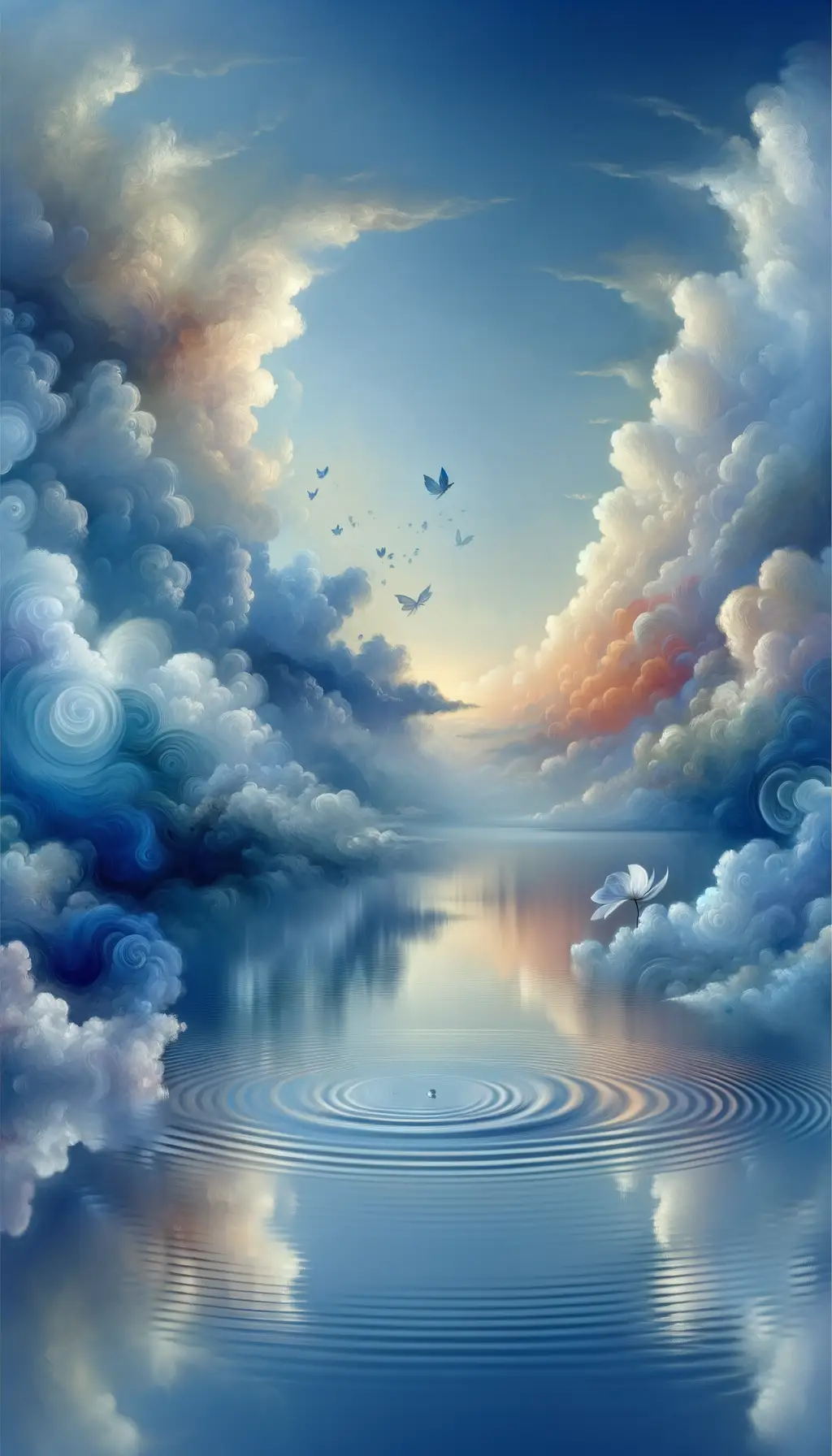 Aether's Embrace: Whispering Shadows and Petal Waters