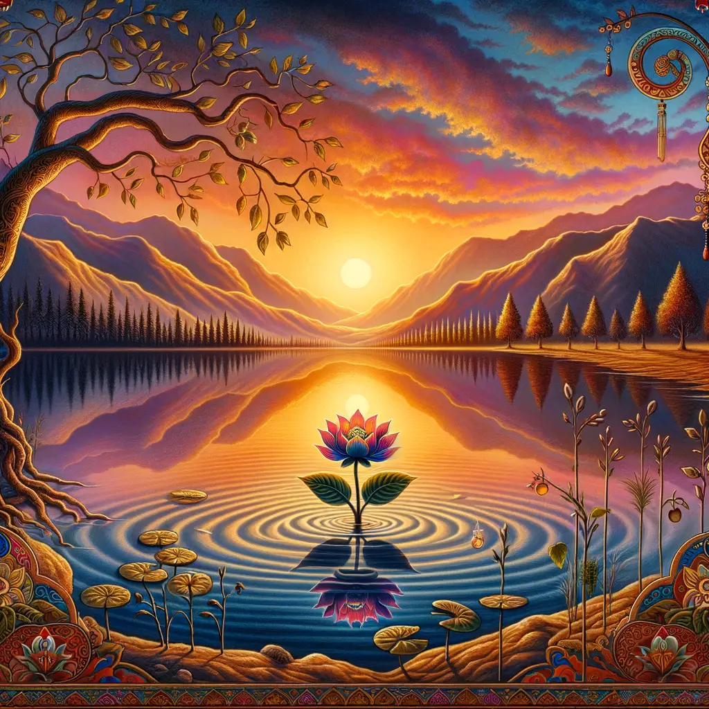 Sunset Blossoms: Echoes of Serenity in Mental Mirrors