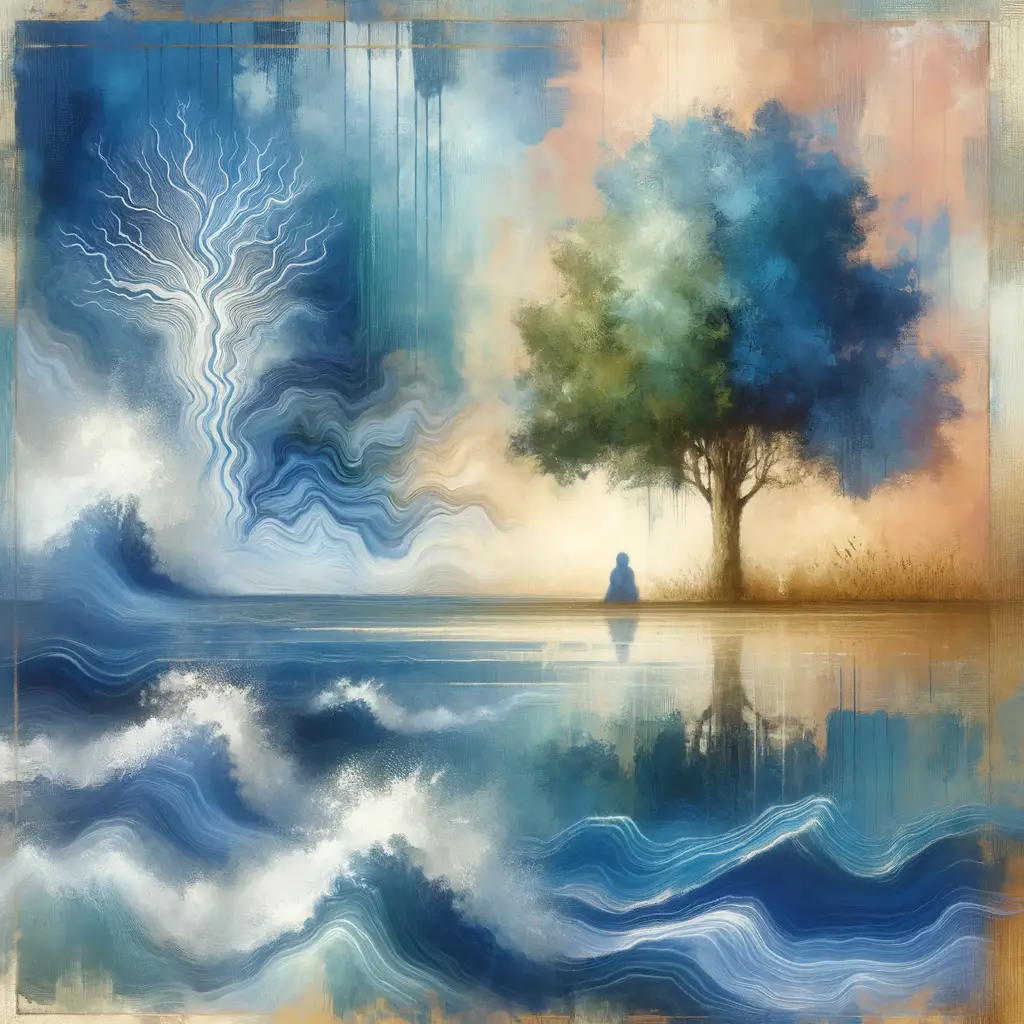 Whispers of Solace: The Embrace of Oak and River