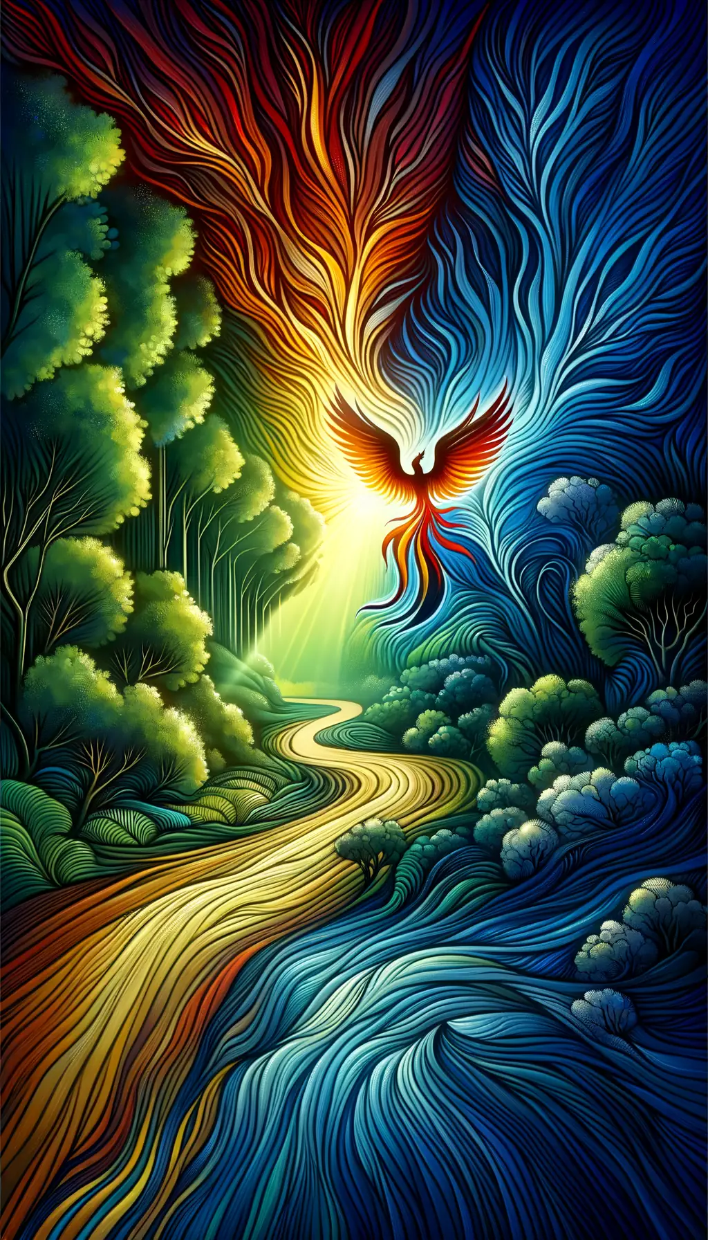 Echoes of Renewal: Phoenix’s Path Through Midnight Forest