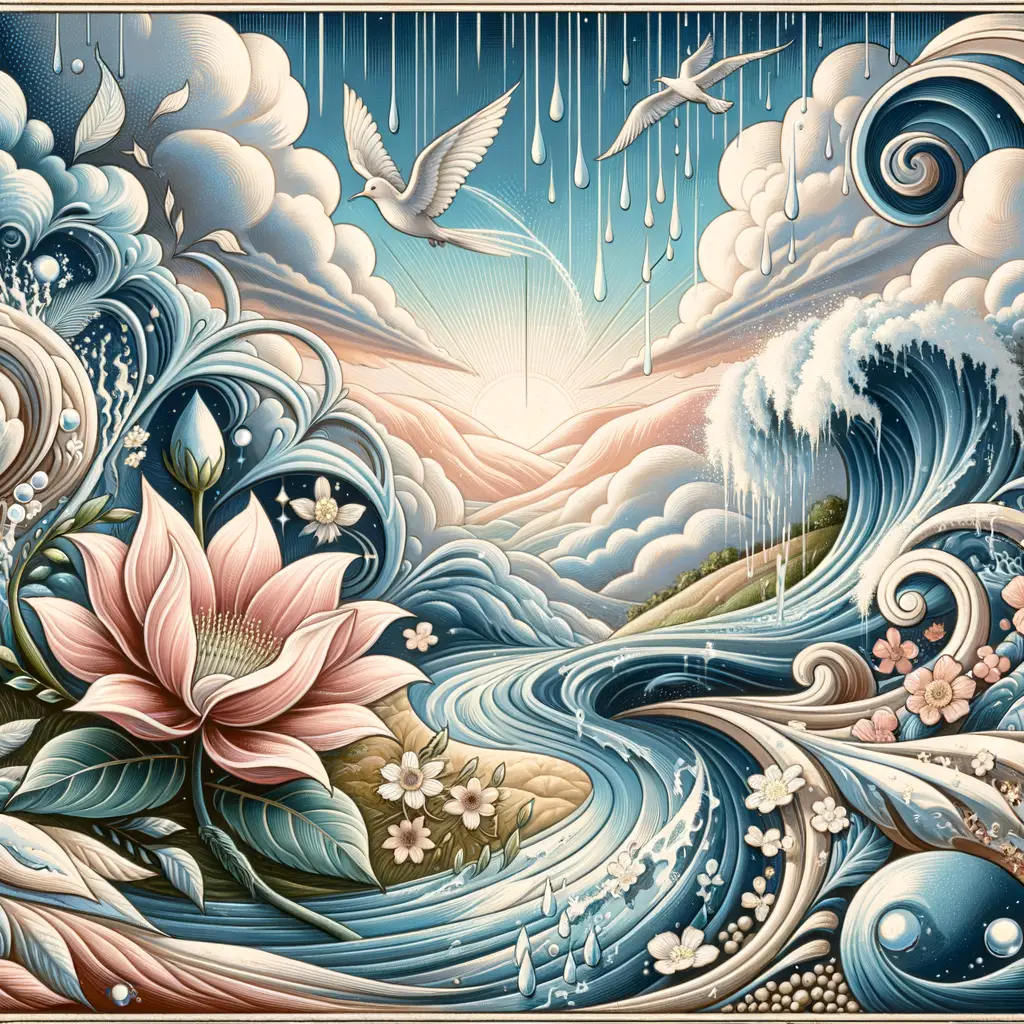 Whispers of Resilience: A Floral Rebirth Beneath Gentle Rain