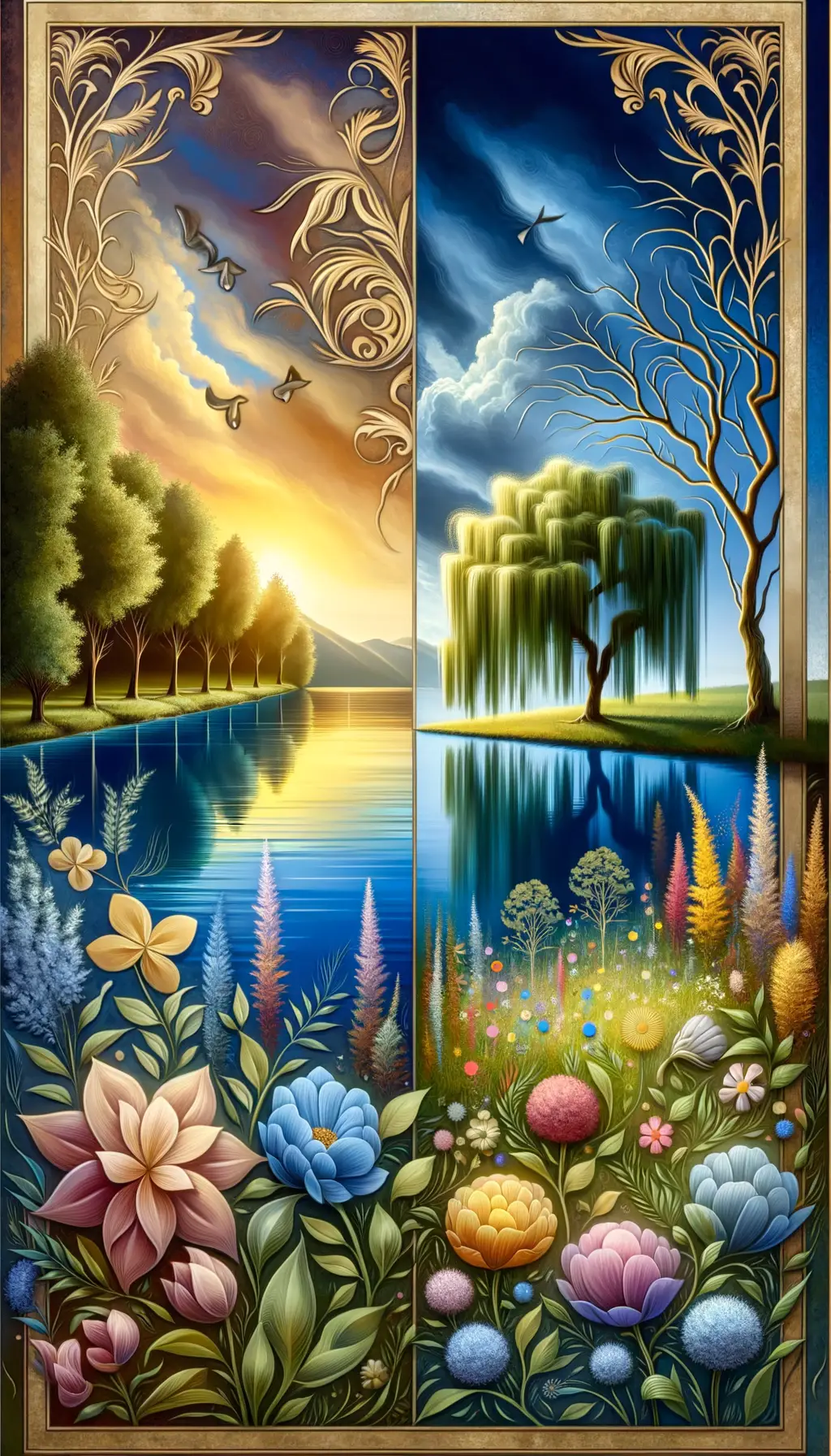 Whispers at Dusk: Embracing Serenity amid Willow's Tears