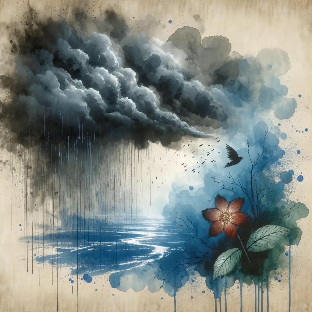 Whispers of Renewal: Oceanic Embrace amid Storm's Release