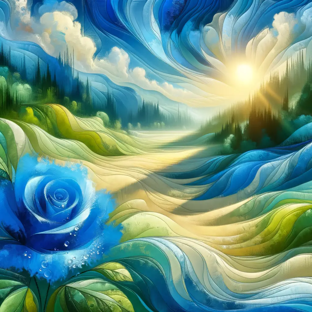 Whispers of Blue: Awakening in the Azure Rose Garden