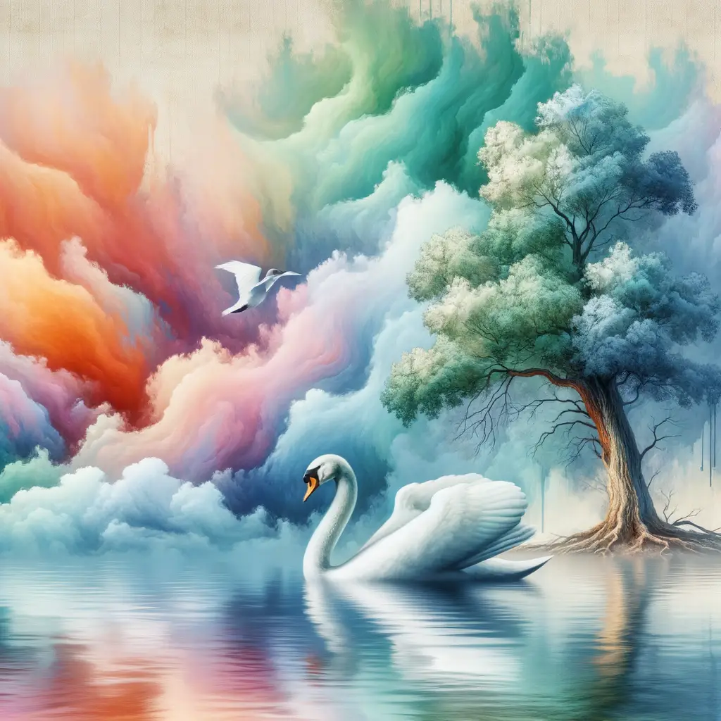 “Serenade of the Whispering Swan: Echoes of Strength and Fragility”