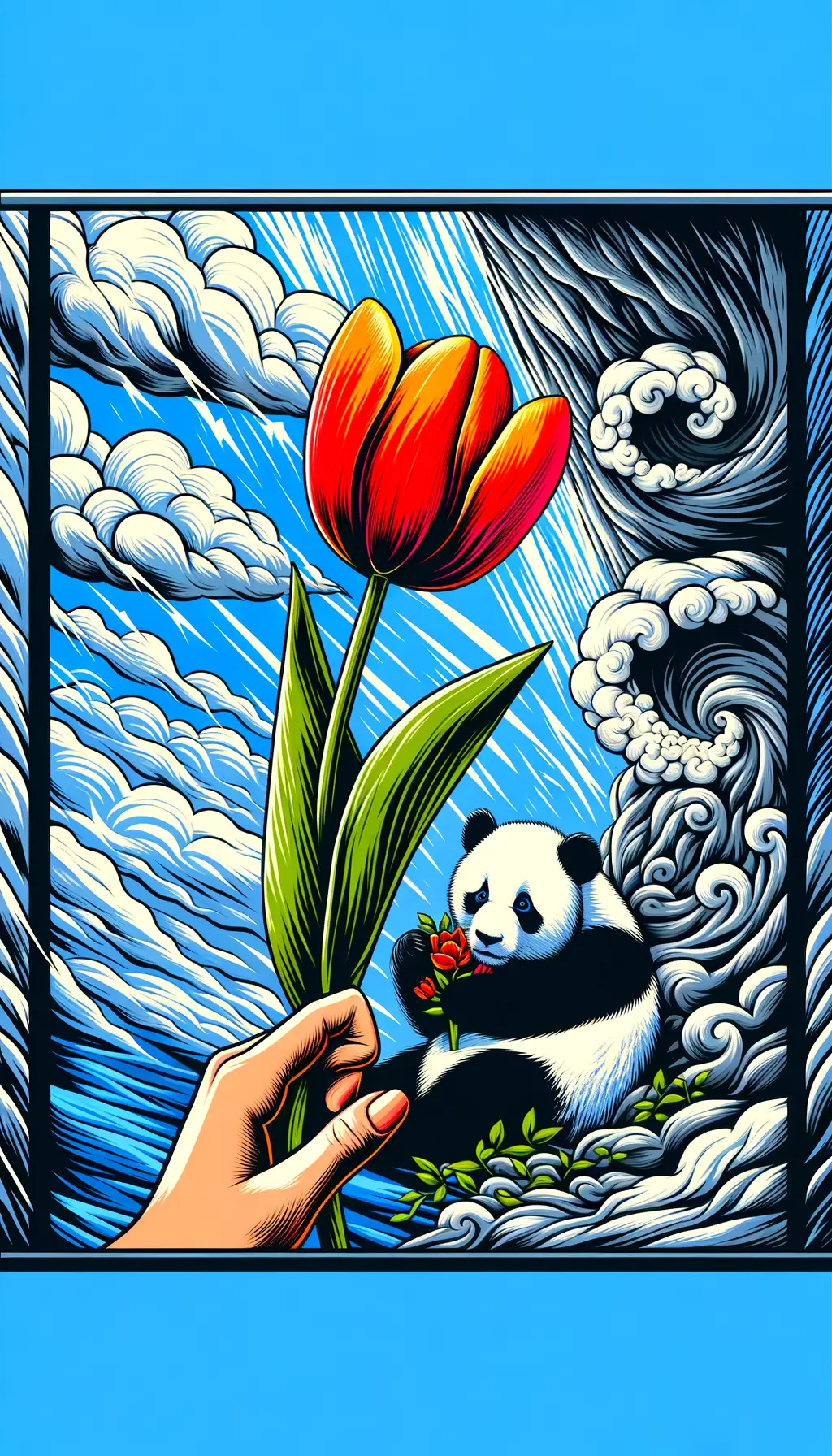 Whispers of Strength: Tender Embrace Amidst Stormy Shadows