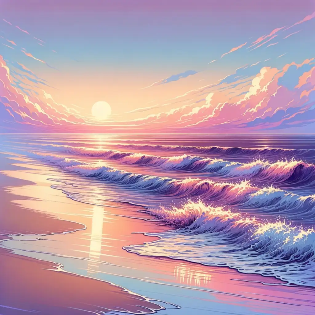Whispers of Lavender Seas: A Healing Sunrise on Concrete
