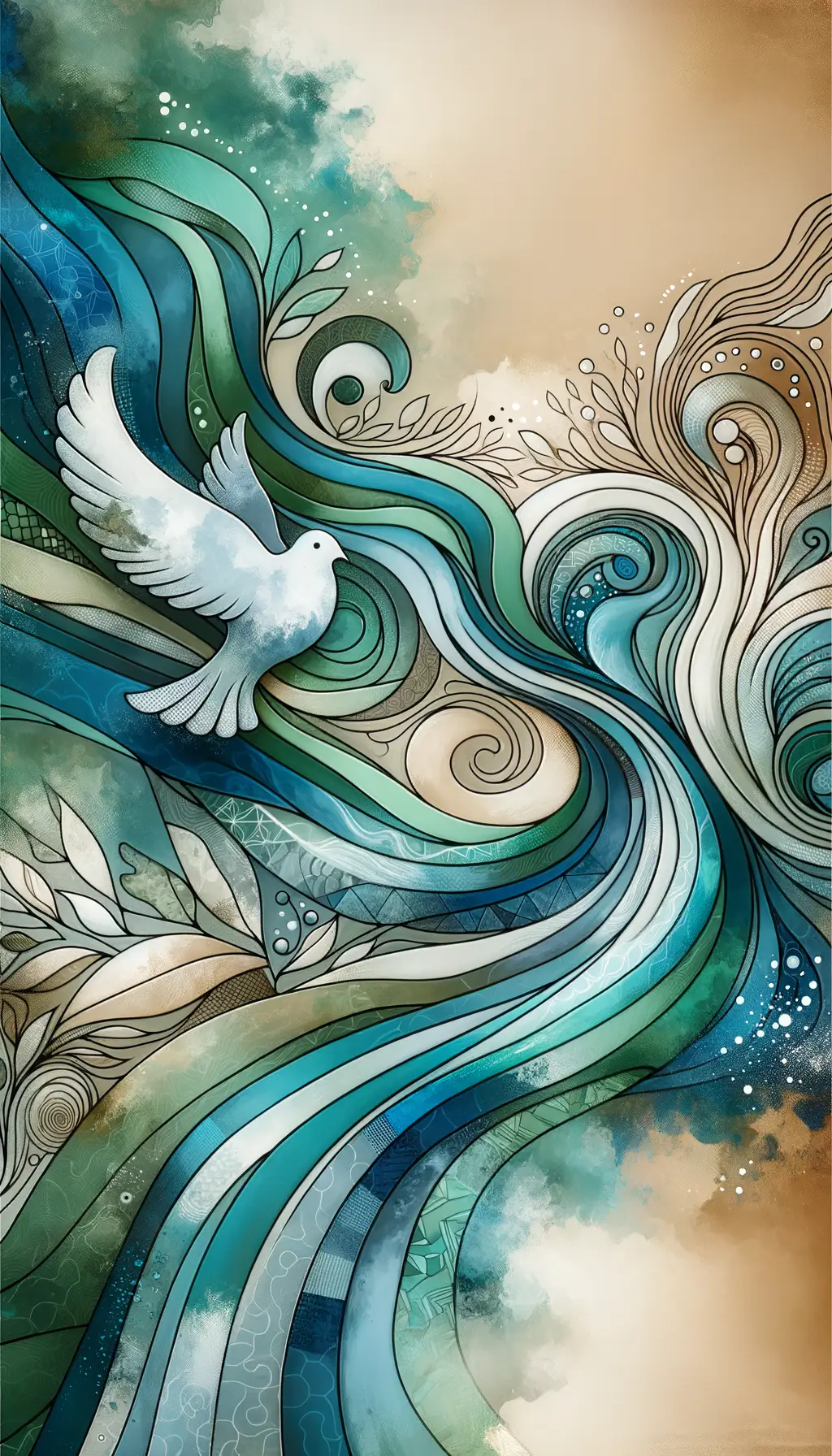Whispers of Tranquil Streams: A Dove's Embrace in Turquoise