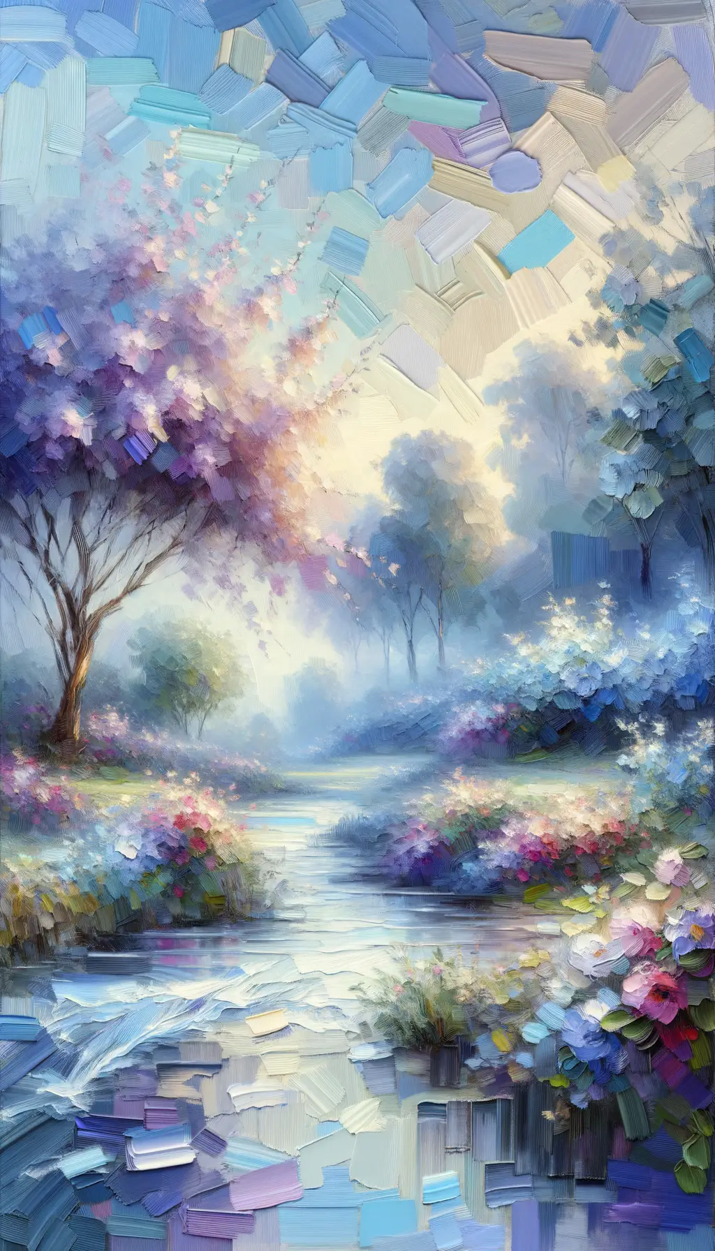 Whispers of Solace: A Garden's Embrace in Pastel Serenity