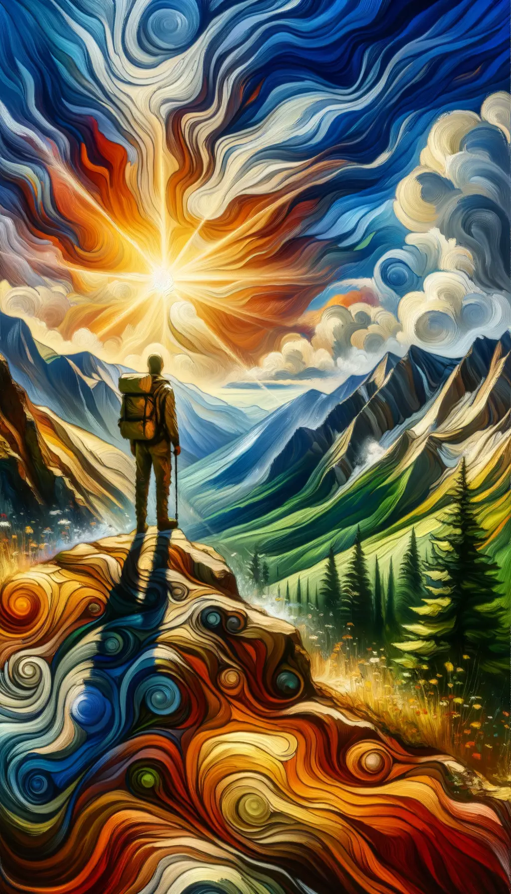 Ethereal Embrace: A Soul's Ascent in Abstraction