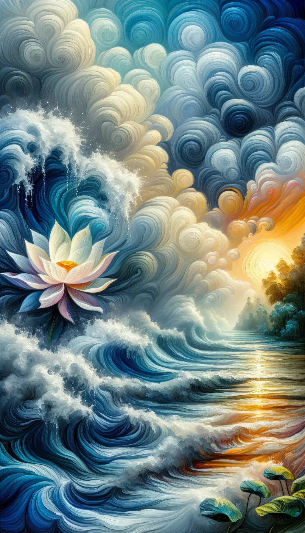 Serenity's Bloom: Embracing Storms, Finding Stillness