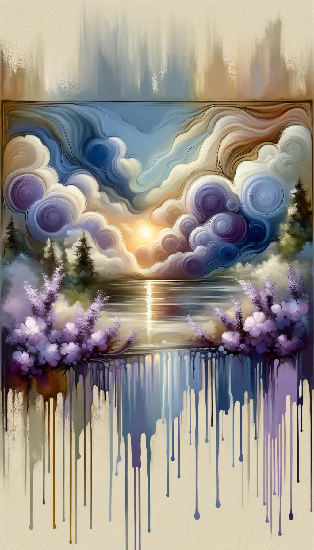 Whispers in Lavender: Tranquil Waters Reflecting the Calm within Storms