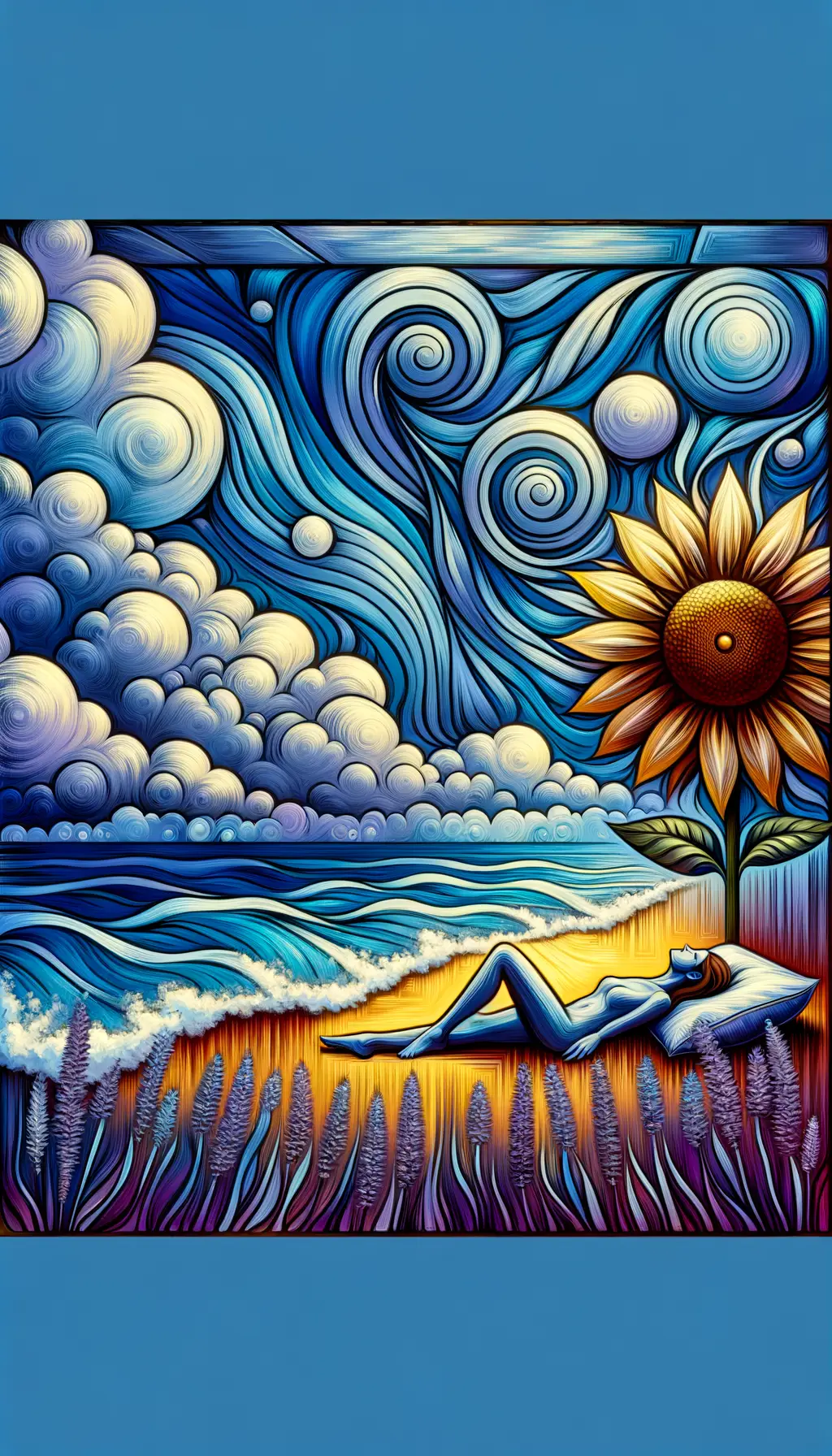 Sunflower Serenade: Therapy Sails on Lavender and Ocean Breeze