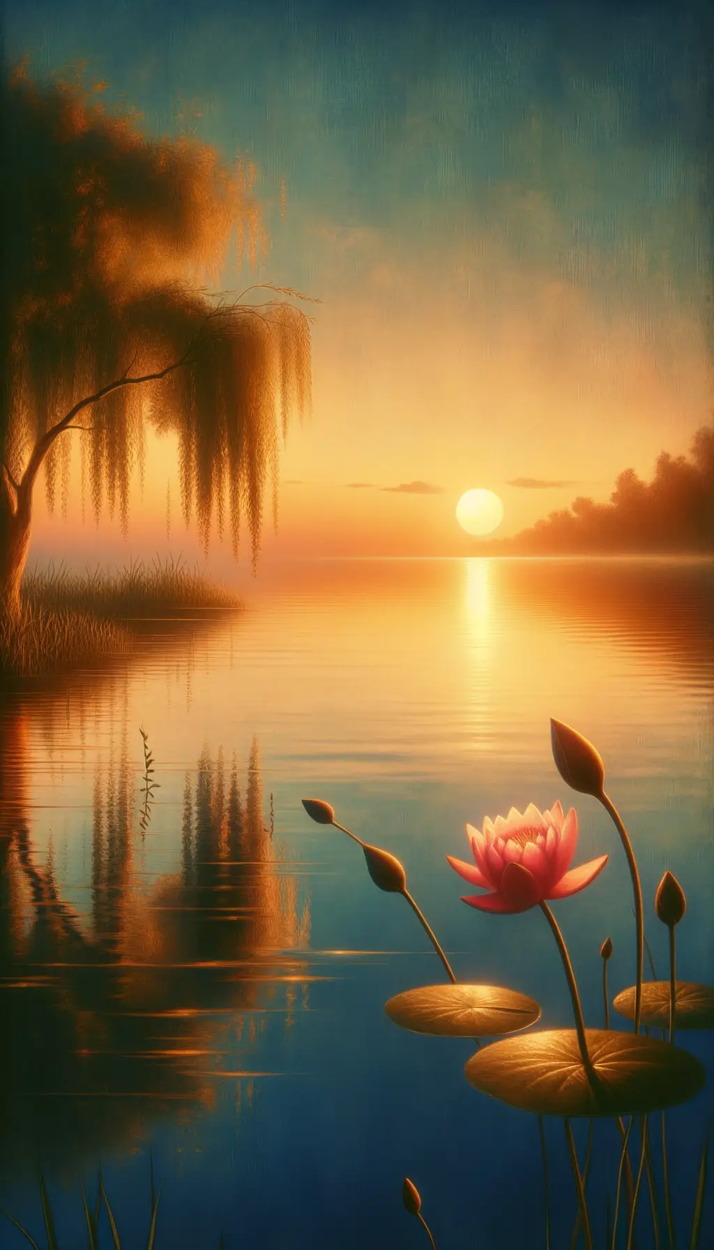 Resilient Blooms at Sunset: A Therapy Session by the Lake