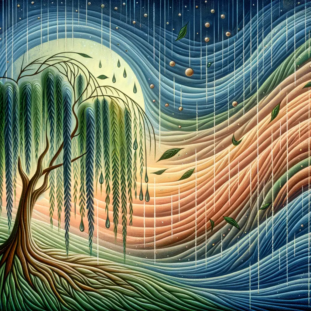 Whispers of Resilience: The Willow's Bittersweet Reverie