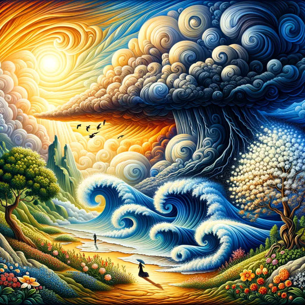Whispers of Storm and Serenity: Ethereal Balance amid Chaos