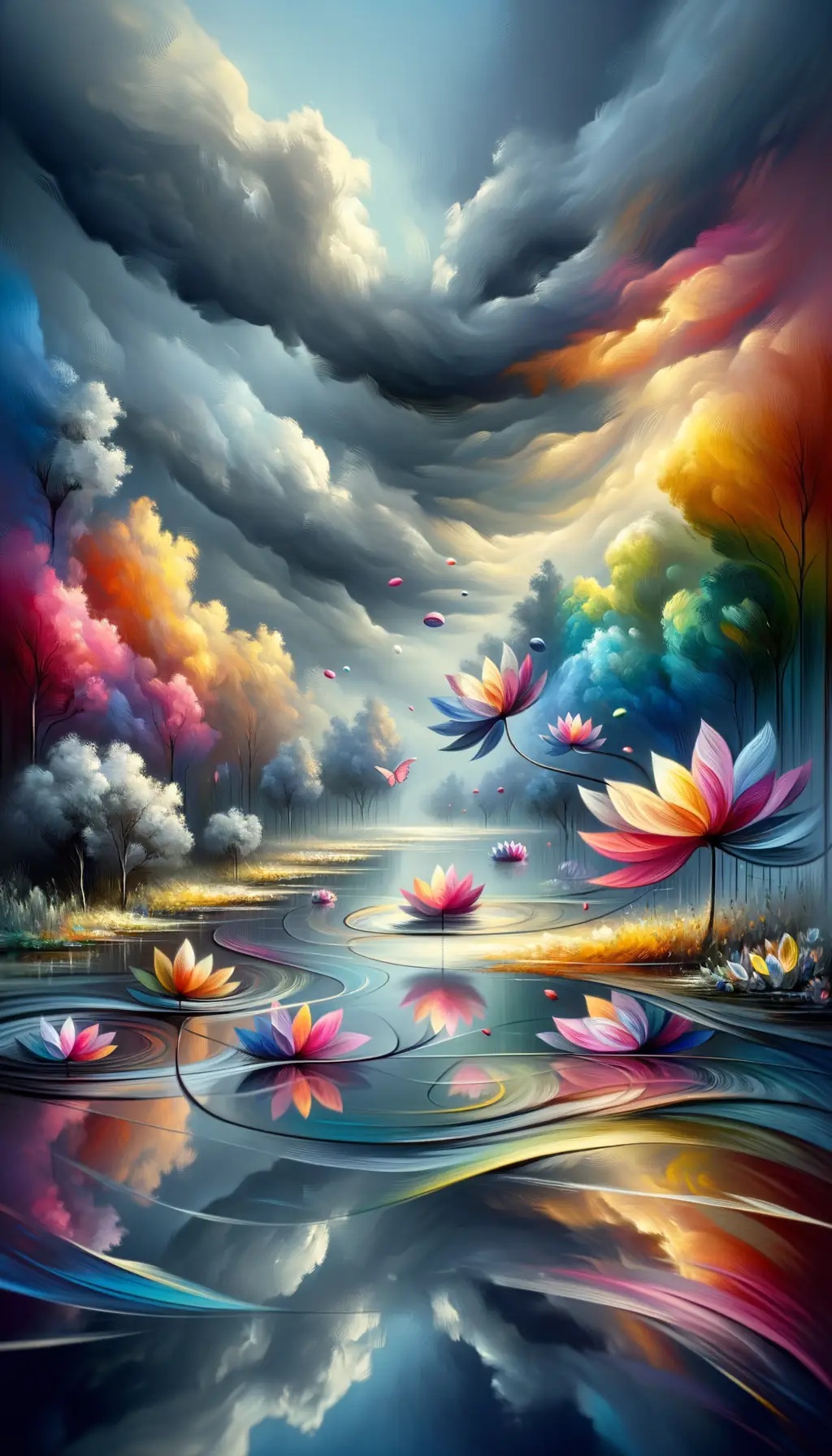 Petals of Inner Resonance: Hope's Canvas in the Storm