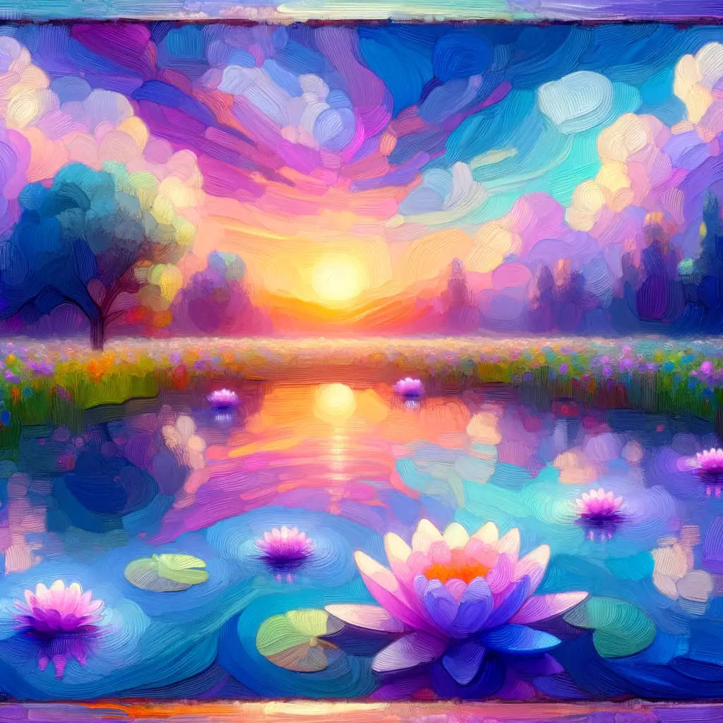 Lilac Glow of Quietude: Lotus in Azure Serenity
