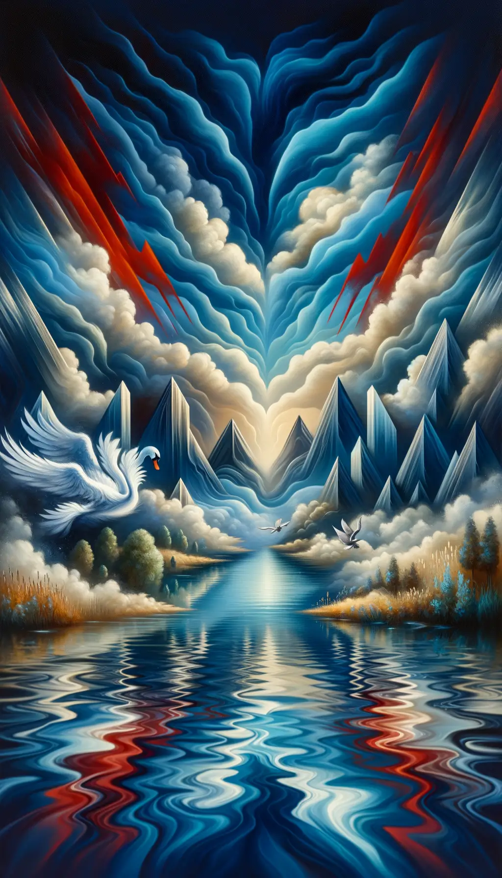 Whispers of Solitude: Swan's Dance Amidst Shadows