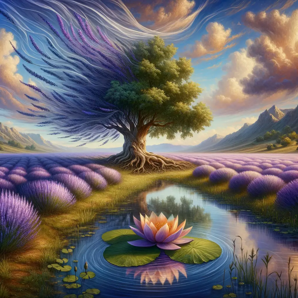 Resilience Rooted: Lotus Unfolding in Lavender Therapy