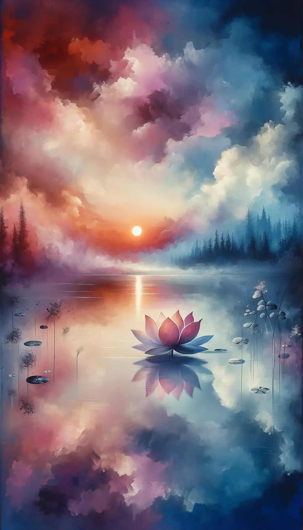 Eve's Embrace: Resilience Reflected in Dusk's Waters