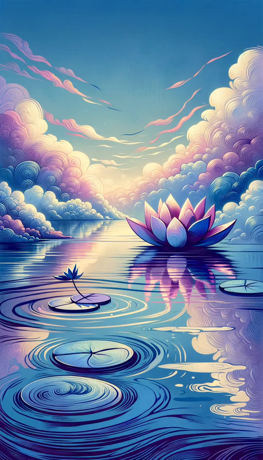 Gossamer Whispers: Reflections in a Mauve Pond