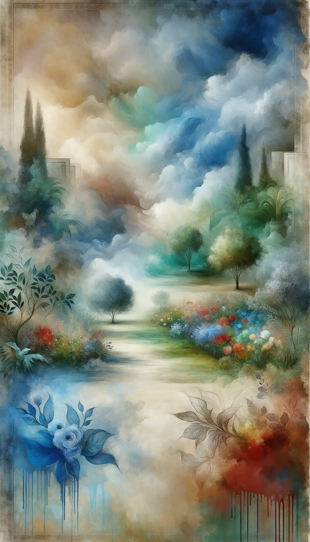 Whispers of Tranquility: Serene Garden Amidst Inner Storms