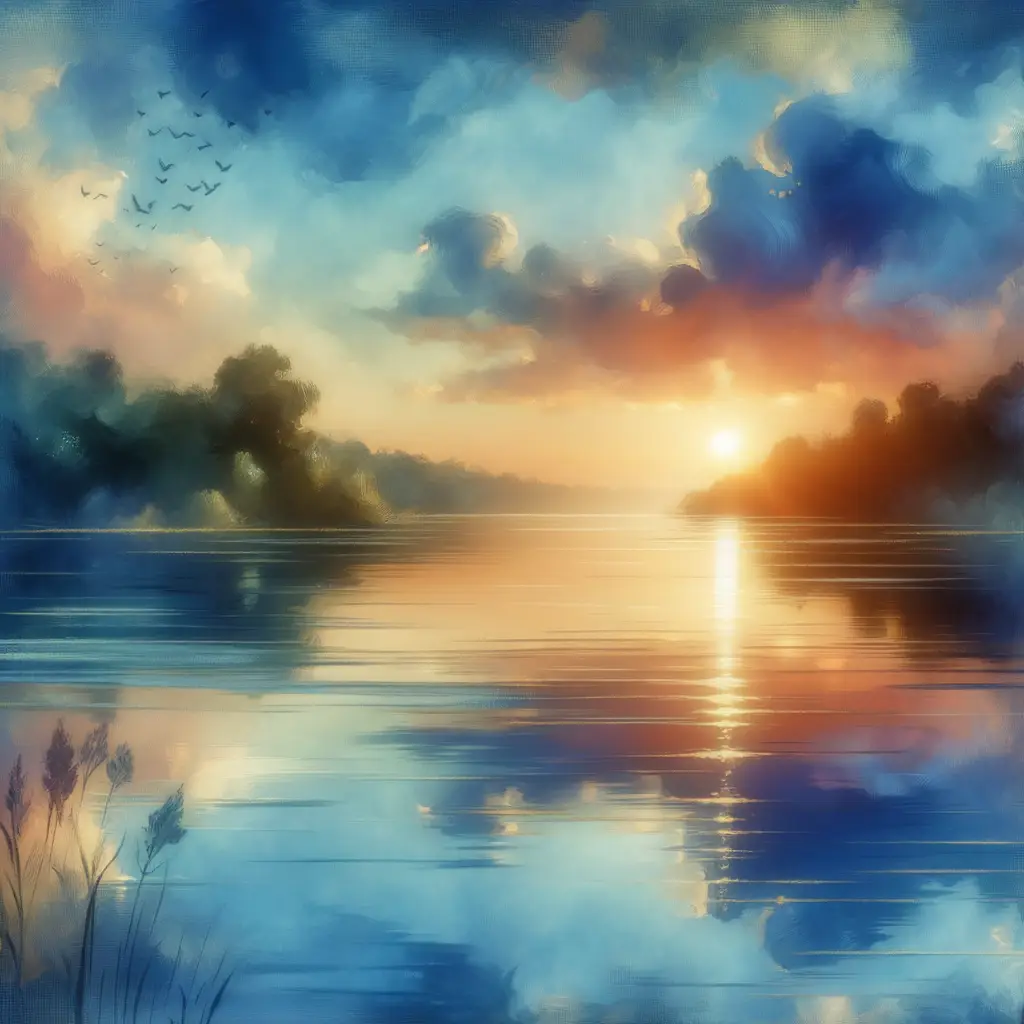Whispers at Dusk: Reflections of Peace Amidst Sunset