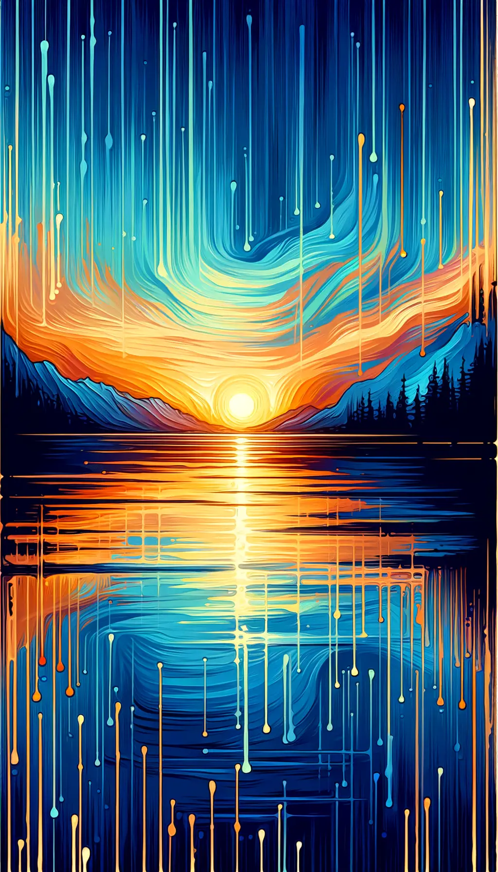 Whispers of Azure: Sunset's Embrace in Therapy's Ripples