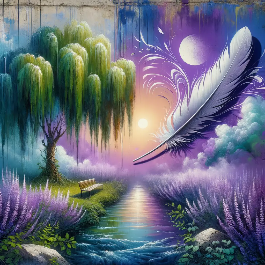 Whispers of Willow: Serenity in Lavender Drifts