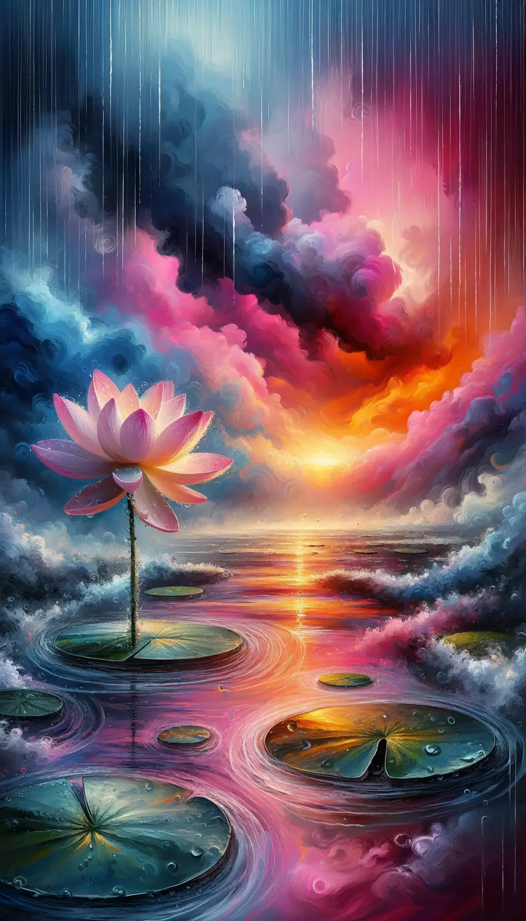 Songs of Renewal: Lotus in Sunset's Embrace