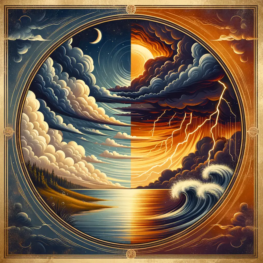 Tempestuous Tranquility: Eclipsed Emotions in Azure and Ember