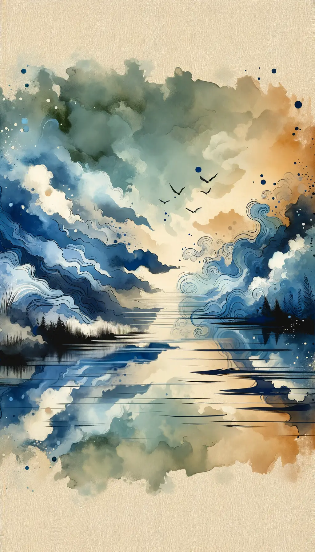 Serenity's Embrace: From Ripples to Tranquil Skies
