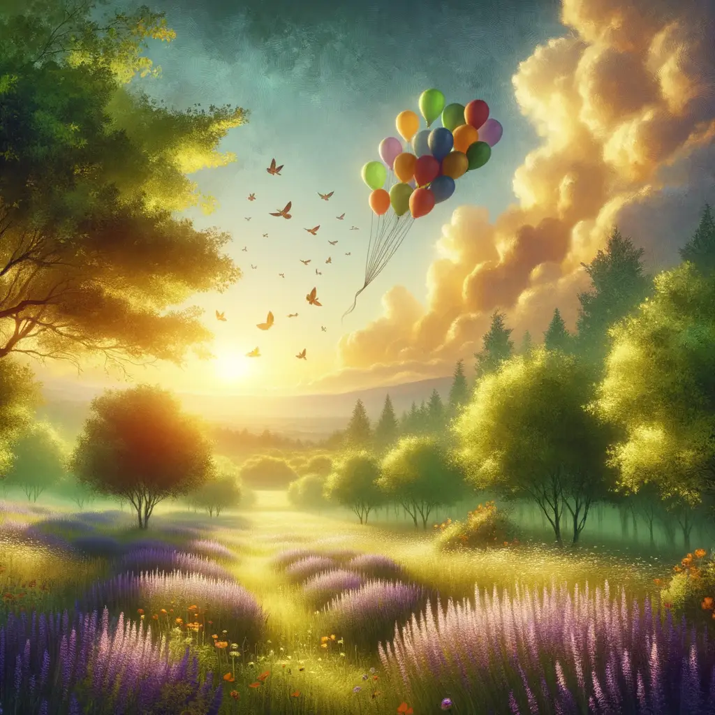 Ethereal Liberation: Balloons of Anxious Weight Ascend