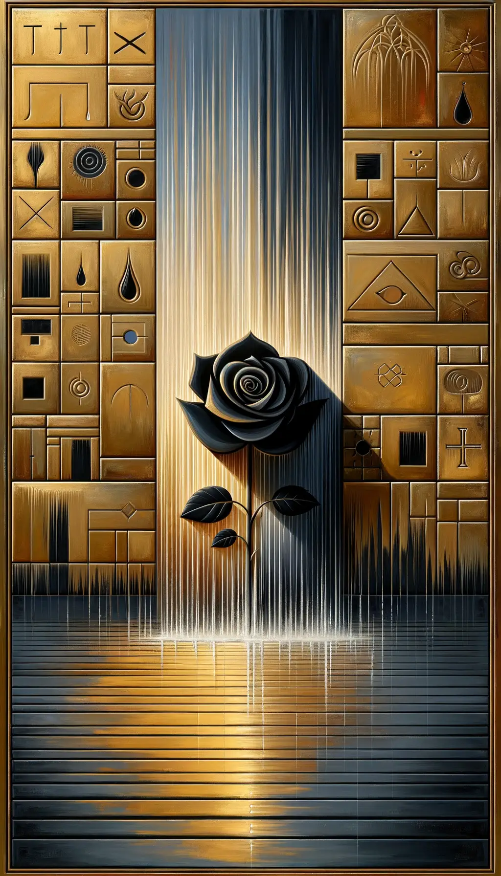 Eternal Resilience: Solitary Rose in a Downpour