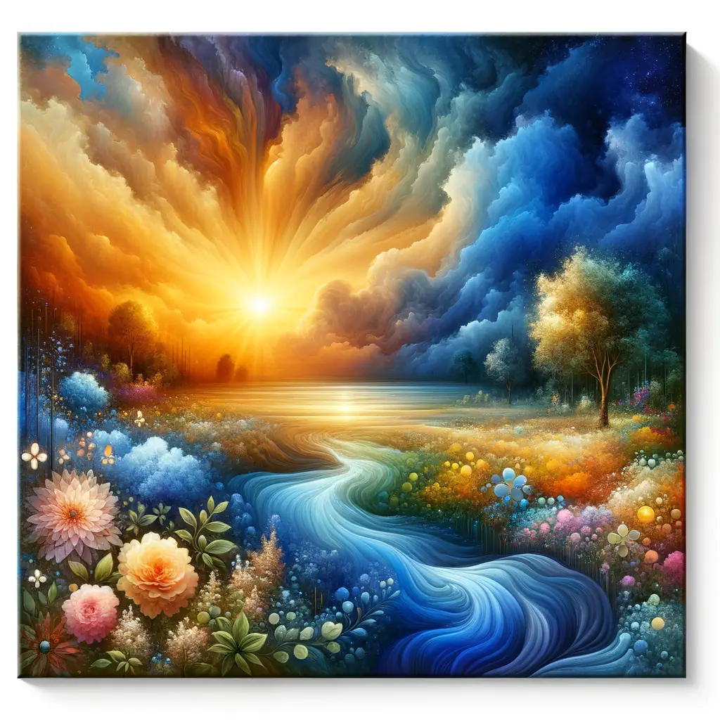 Whispers of Sunrise: Blossoming Blue in Therapeutic Stillness
