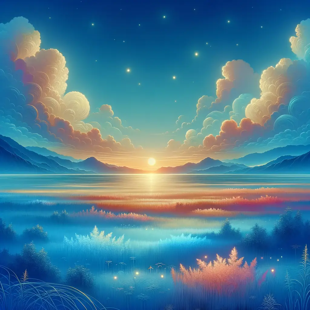 Tranquil Reverie: Azure Bliss on Sacred Grasslands