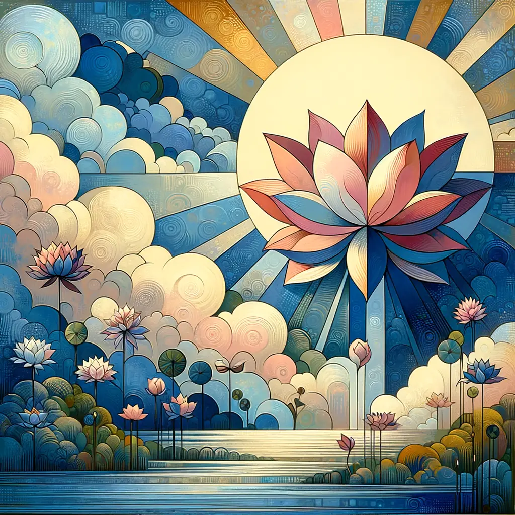 The Azure Lotus Unfolding: A Meadow's Ancestral Dream