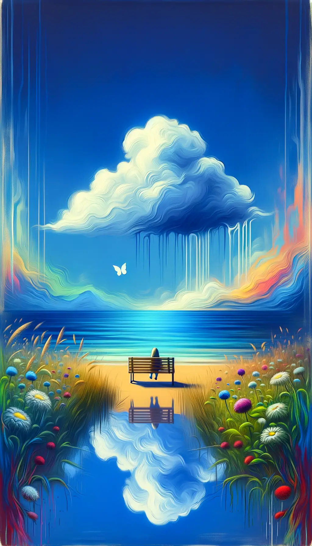 Whispers of Tranquility: Azure Serenity in Street Art