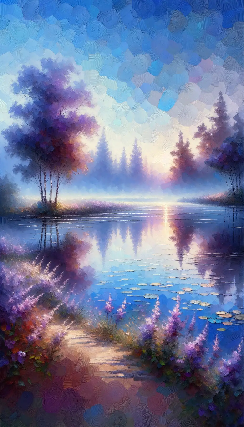 Whispers of Resilience: A Lavender Symphony on Still Waters