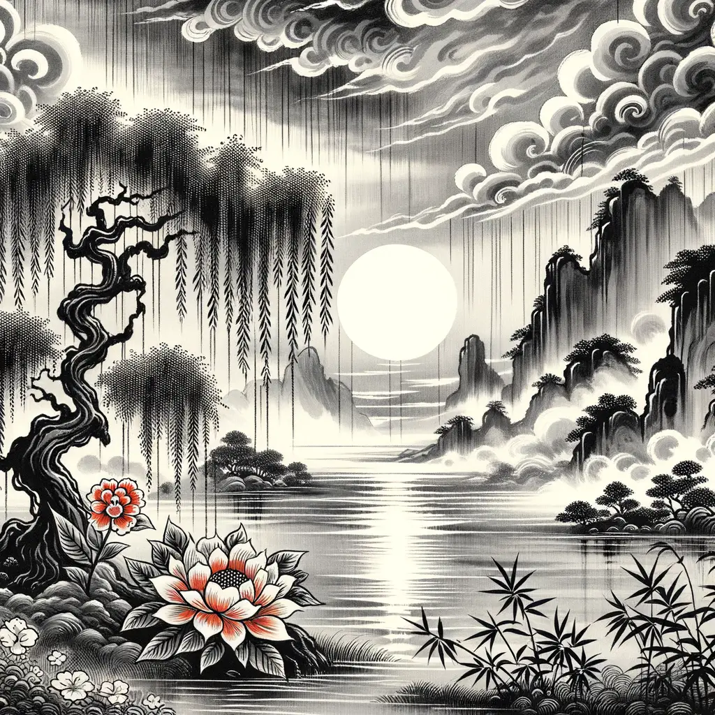 Whispers of Renewal: Emotional Tides in Monochrome