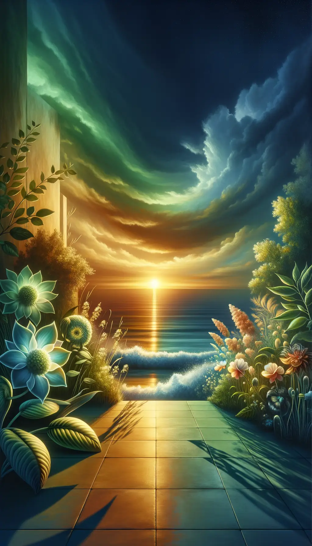 Vibrant whispers in Sunset's Embrace: A Garden's Renewal