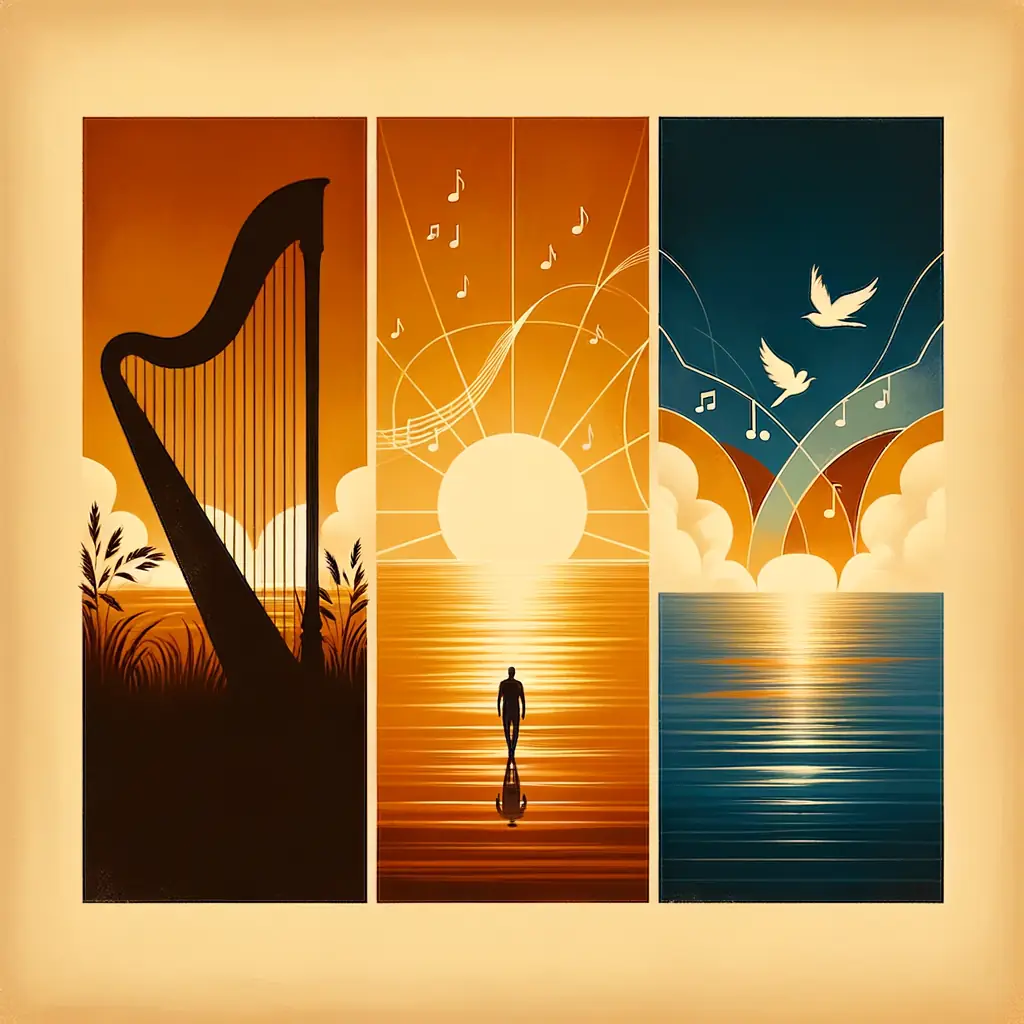 Whispered Melodies at Sunset: A Heart's Golden Healing