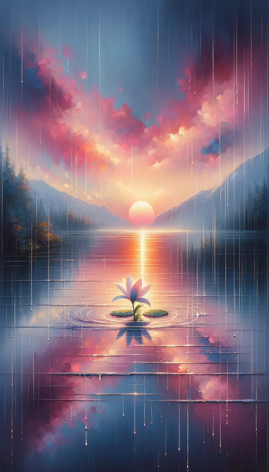 Whispers of Solitude Beneath the Lily's Bloom