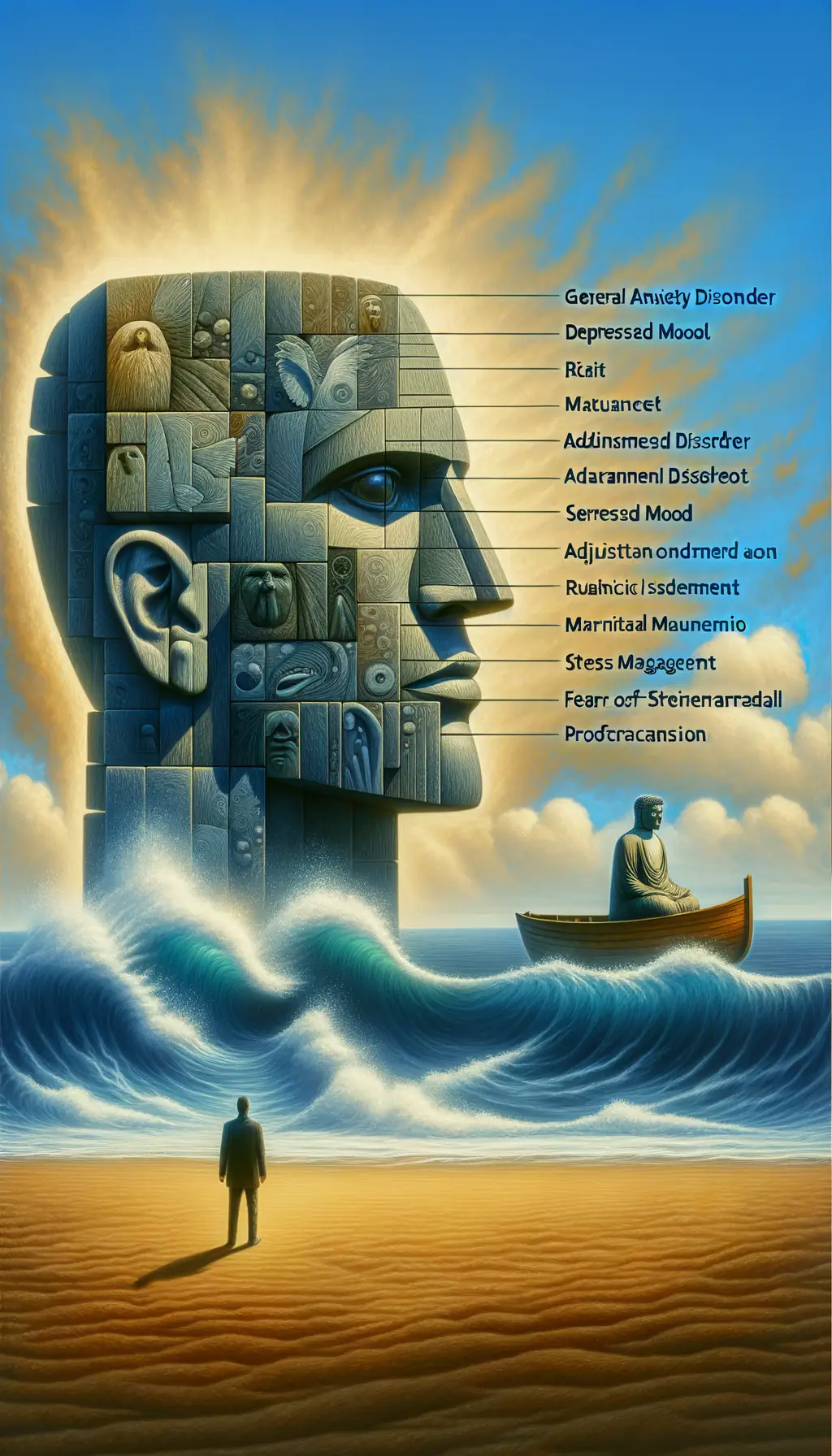 Whispers of the Weeping Statues: Oceanic Dreams and Serene Shadows