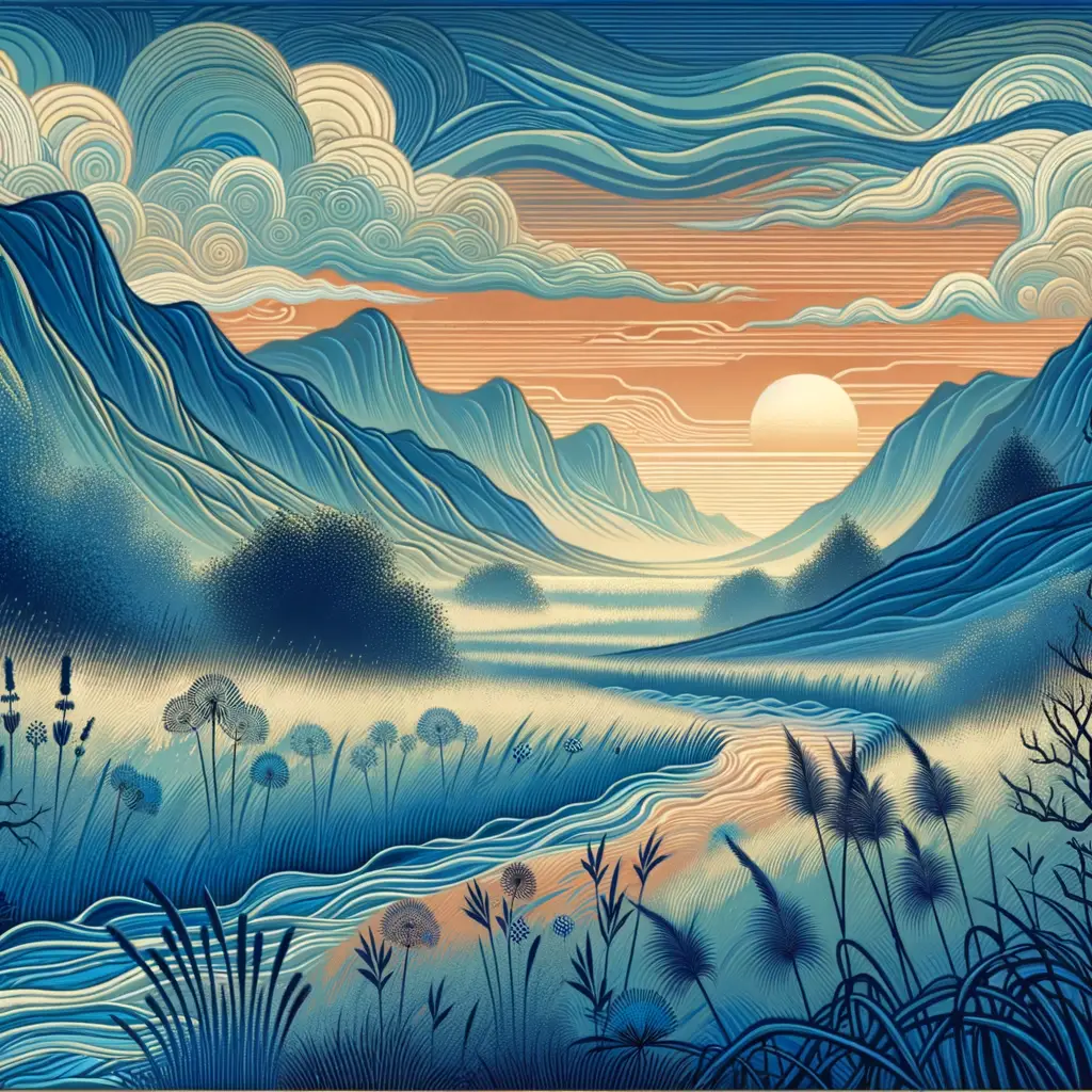 Whispers of Resilience: Sunset Serenade in the Meadow