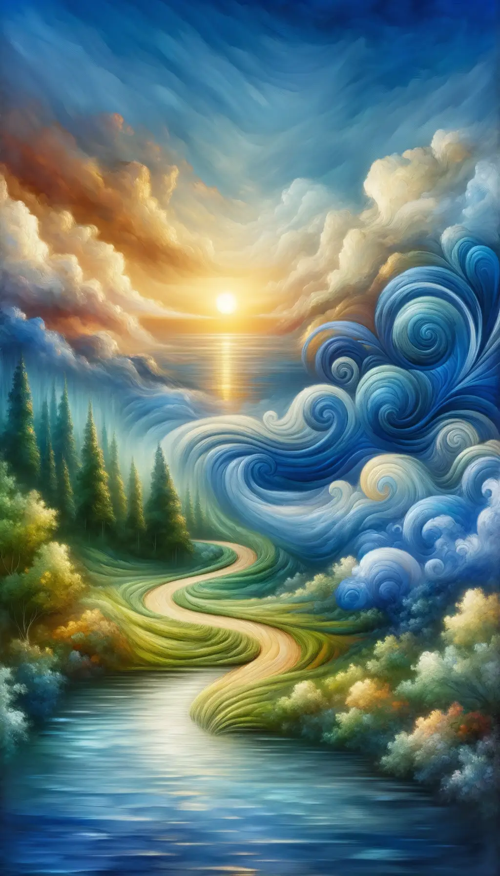 Serenity's Whisper Through Forest and Waves