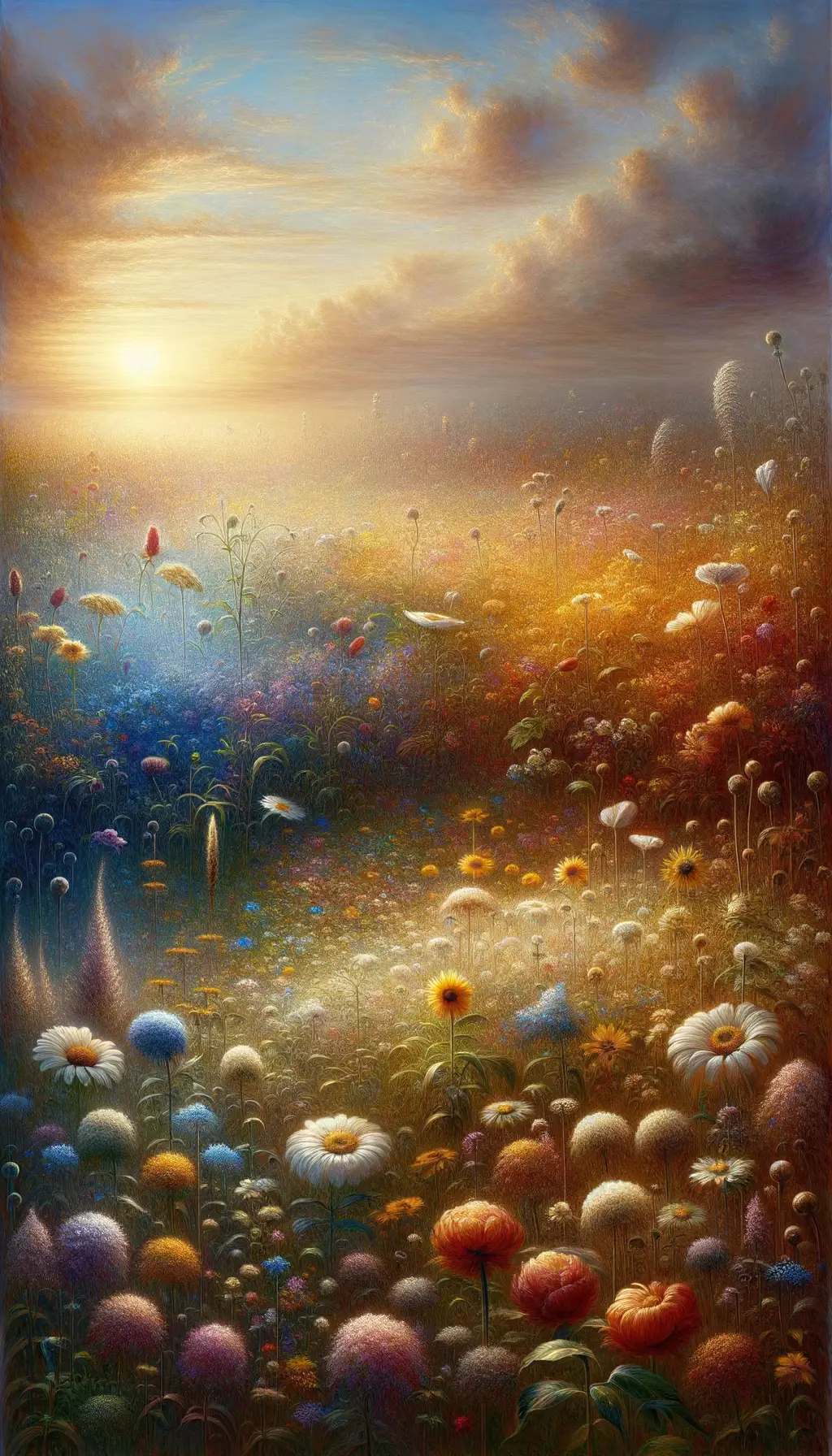Ephemeral Symphony: A Dawn's Embrace of Blooming Hearts