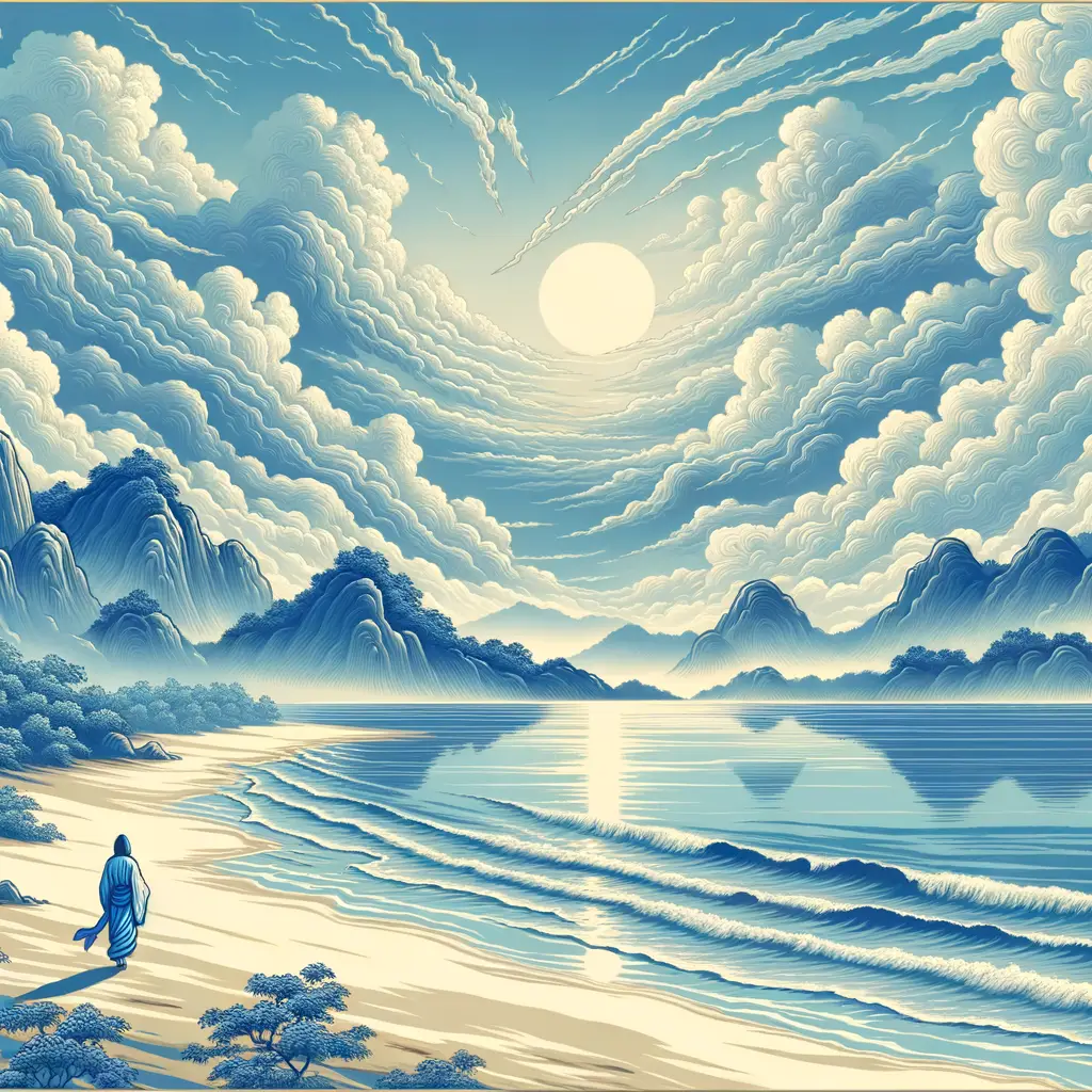 Whispers of Azure: The Tranquil Path of Hope